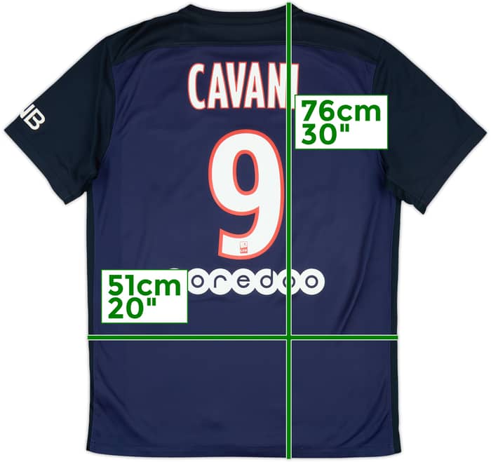 2015-16 Paris Saint-Germain Home Shirt Cavani #9 - 6/10 - (M)