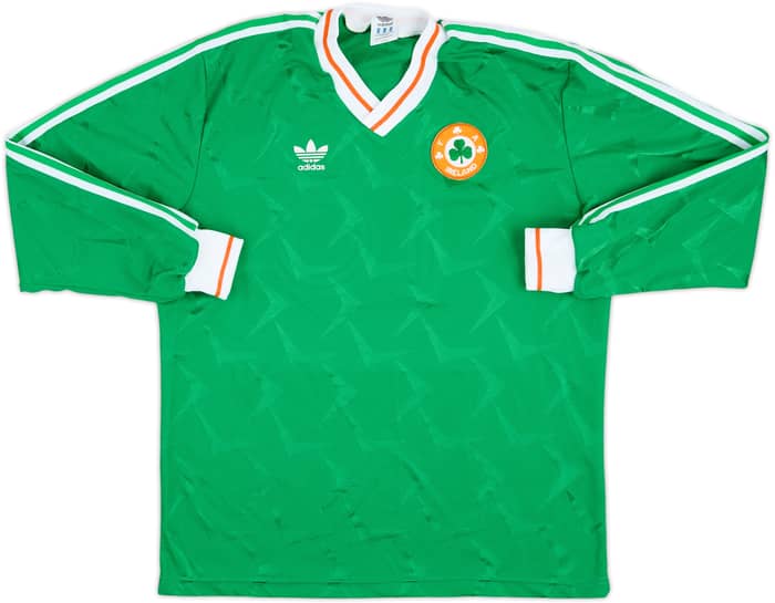 1990 Ireland Match Issue Home L/S Shirt #18