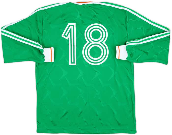 1990 Ireland Match Issue Home L/S Shirt #18