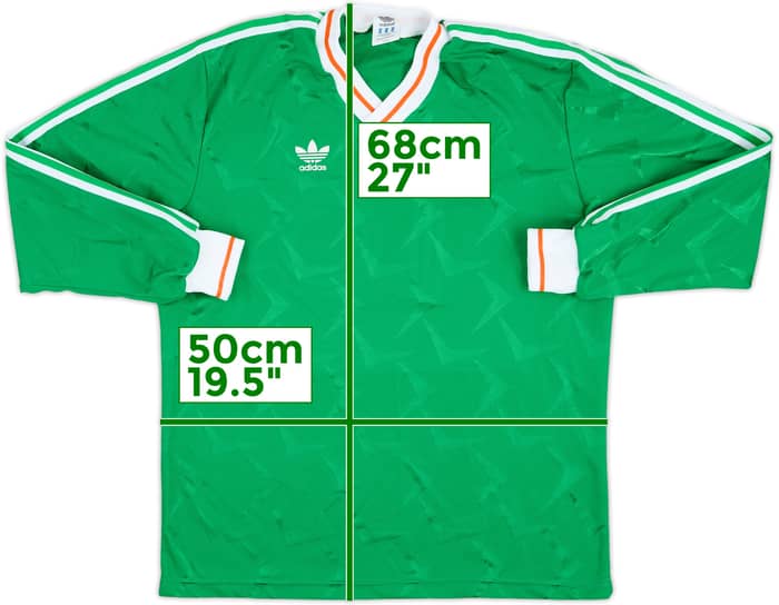 1990 Ireland Match Issue Home L/S Shirt #18