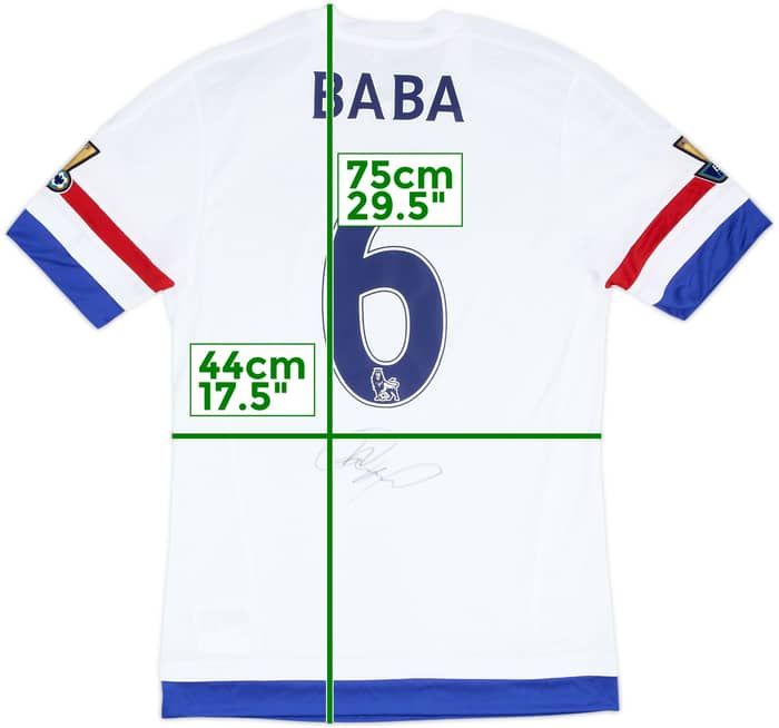 2015-16 Chelsea Player Issue Signed Away Shirt Baba #6 (M)