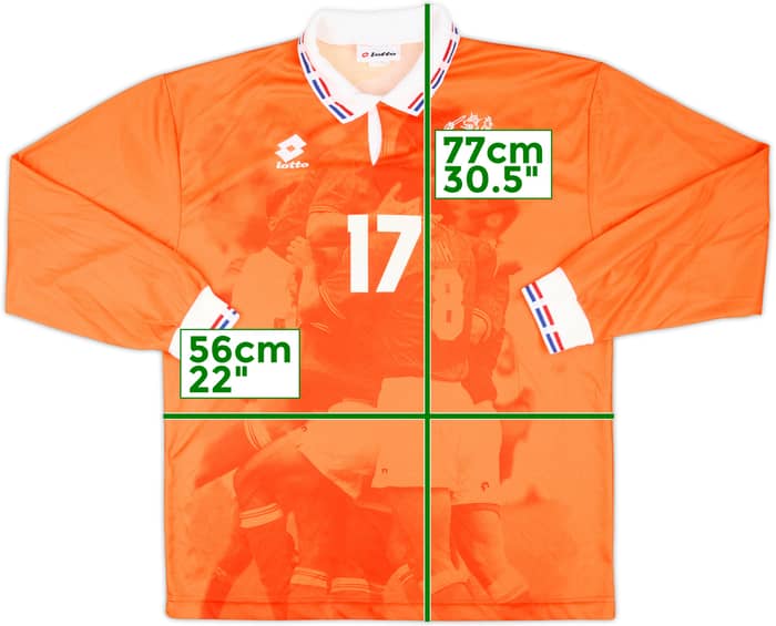 1996 Netherlands Match Issue Home L/S Shirt #17 (Cruyff)