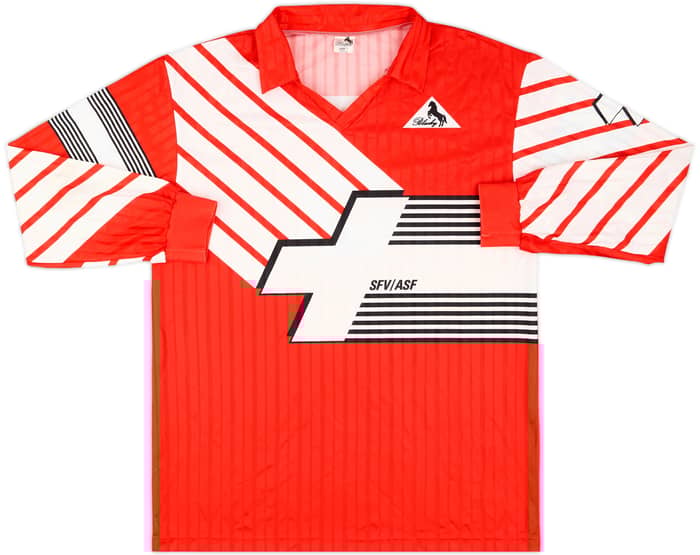 1992 Switzerland Match Issue Home L/S Shirt #5