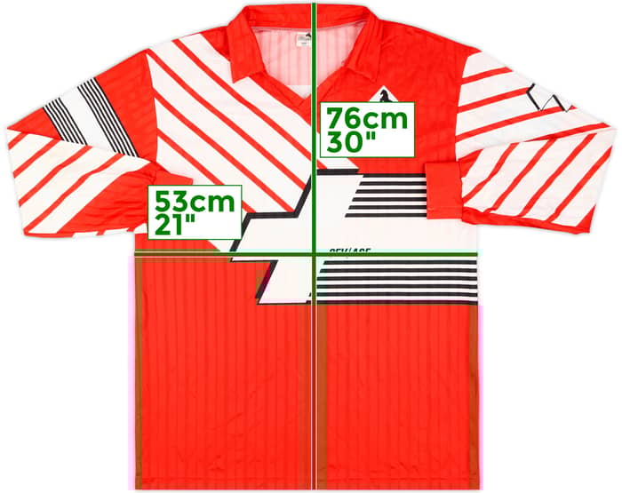1992 Switzerland Match Issue Home L/S Shirt #5