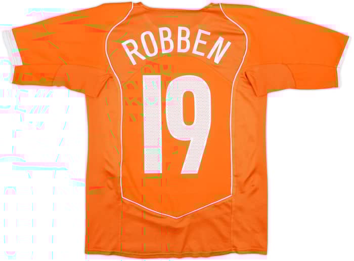 Camiseta de local de Netherlands 2004-06 Robben #19 - 10/10 - (XL.Juvenil)