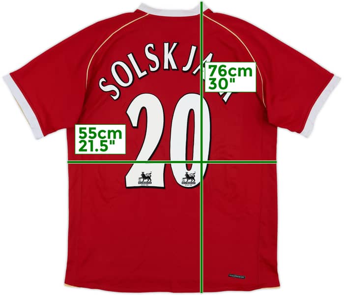 2006-07 Manchester United Home Shirt Solskjaer #20 - 6/10 - (L)