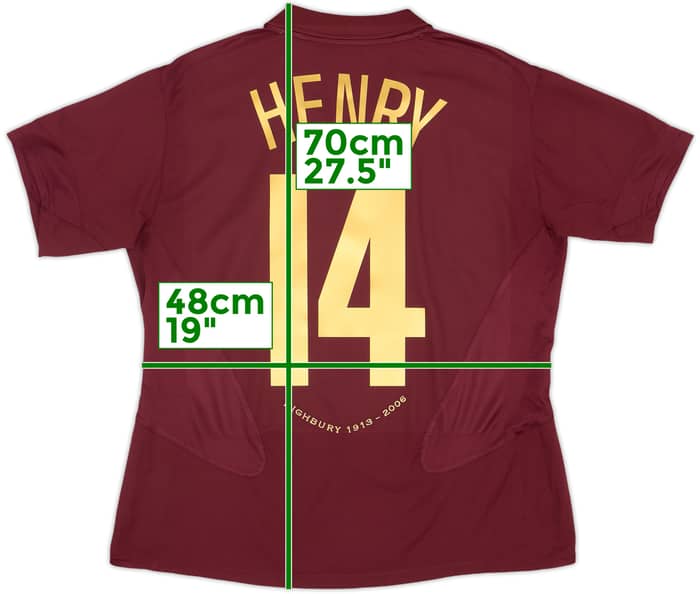 2005-06 Arsenal Home Shirt Henry #14 - 8/10 - (Women's XL)
