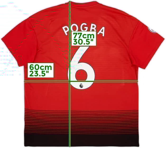 2018-19 Manchester United Home Shirt Pogba #6 - 7/10 - (XL)