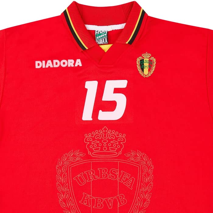 1996-98 Belgium Match Issue Home Shirt #15