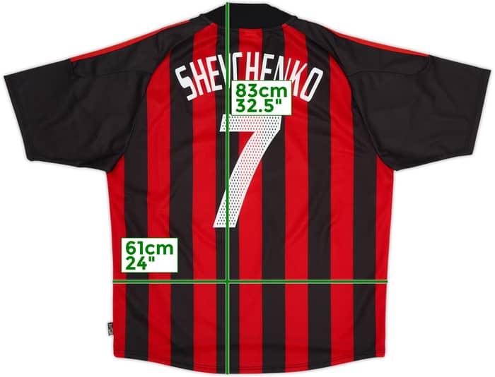 2002-03 AC Milan Home Shirt Shevchenko #7 - 8/10 - (XL)