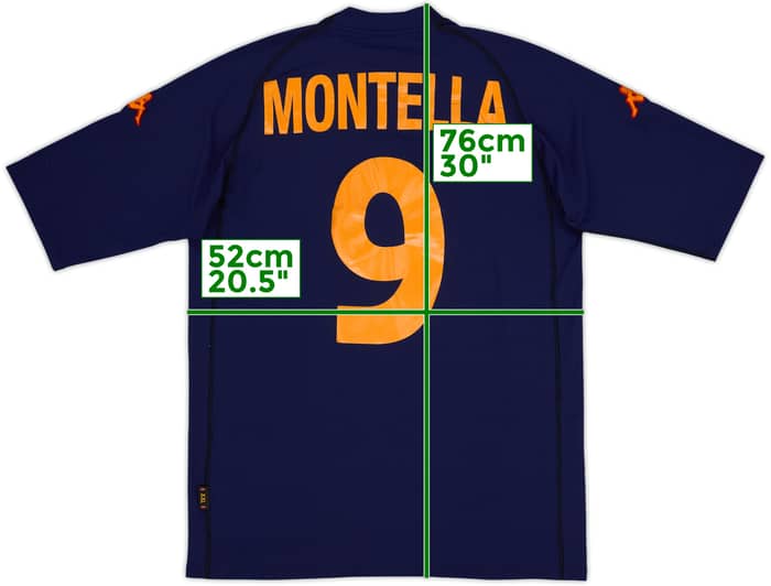 2000-01 Roma Third Shirt Montella #9 - 8/10 - (XXL)
