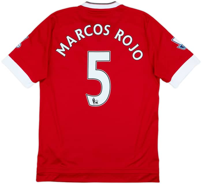 2015-16 Manchester United Home Shirt Marcos Rojo #5 - 8/10 - (M)