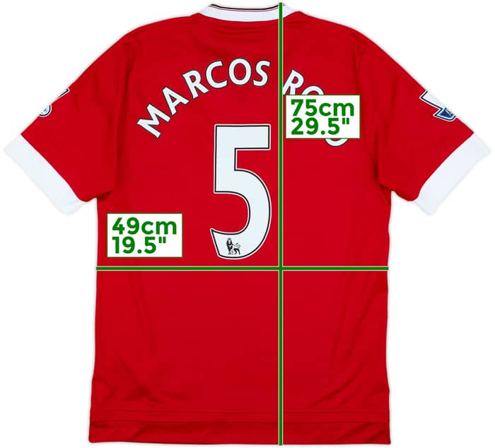 2015-16 Manchester United Home Shirt Marcos Rojo #5 - 8/10 - (M)