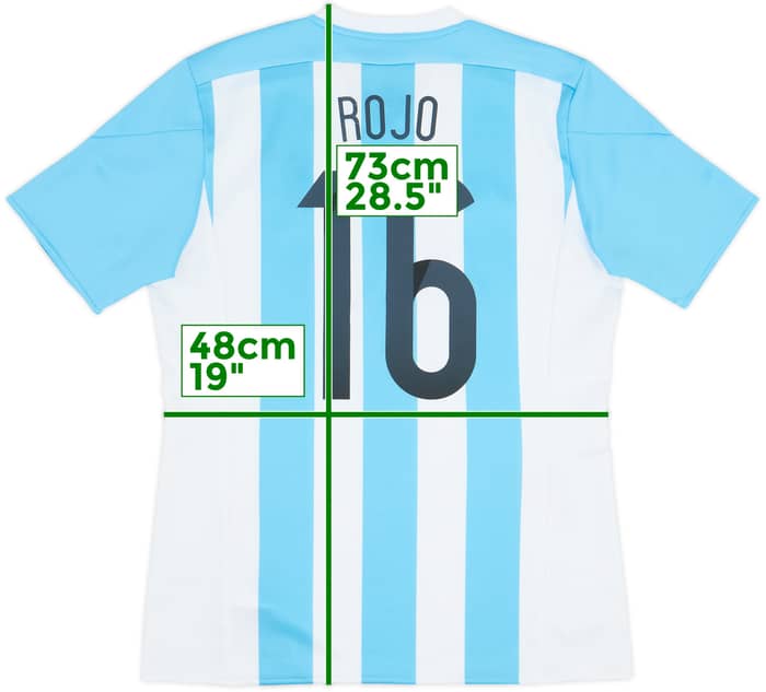 2015-16 Argentina Home Shirt Rojo #16 - 8/10 - (M)