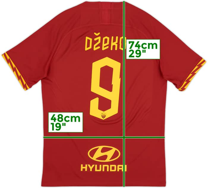 2019-20 Roma Home Shirt Dzeko #9 - 10/10 - (M)