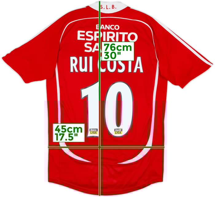 2006-07 Benfica Home Shirt Rui Costa #10 - 6/10 - (M)