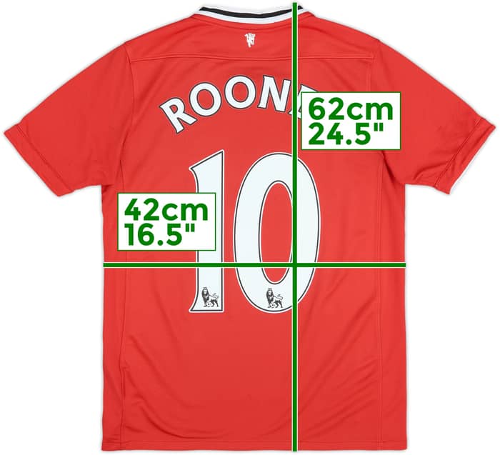 2011-12 Manchester United Home Shirt Rooney #10 - 6/10 - (L.Boys)