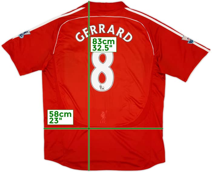 2006-08 Liverpool Home Shirt Gerrard #8 - 6/10 - (XXL)