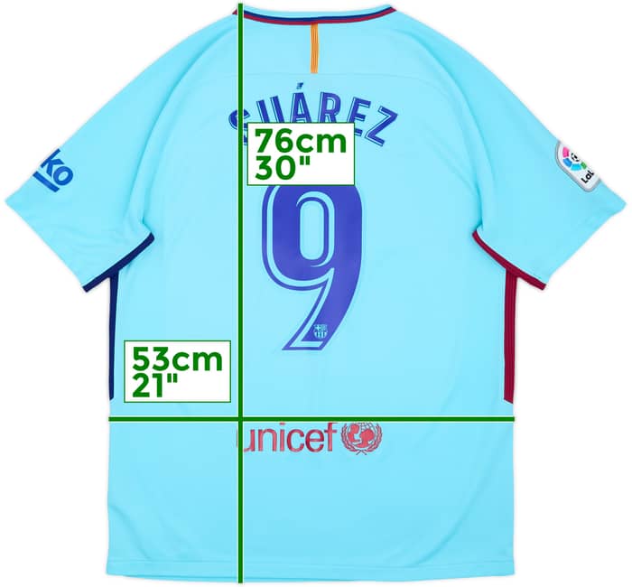 2017-18 Barcelona Away Shirt Suarez #9 - 6/10 - (L)