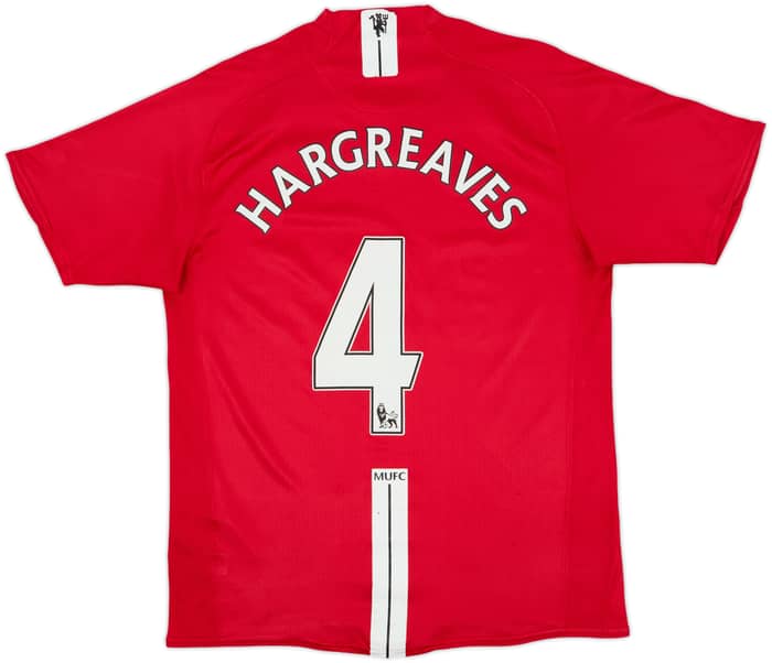 2007-09 Manchester United Home Shirt Hargreaves #4 - 6/10 - (M)