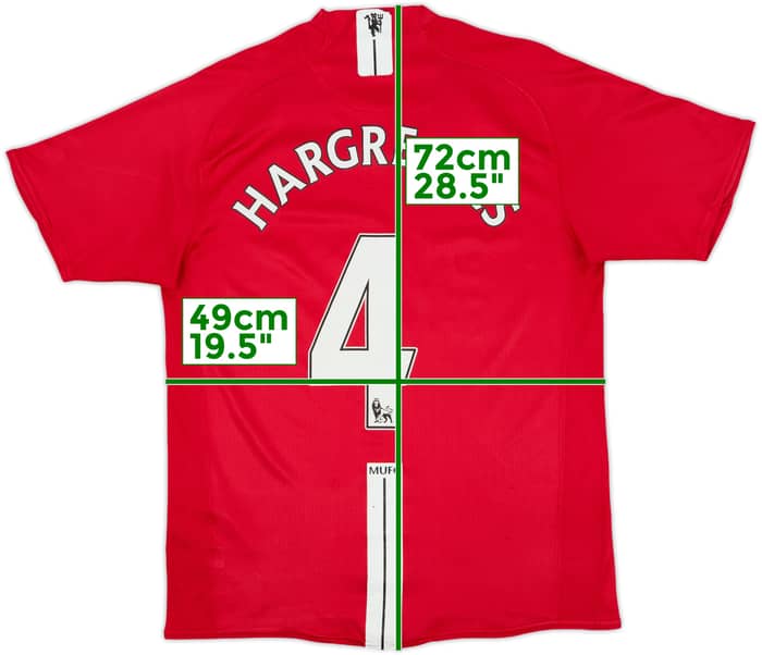 2007-09 Manchester United Home Shirt Hargreaves #4 - 6/10 - (M)