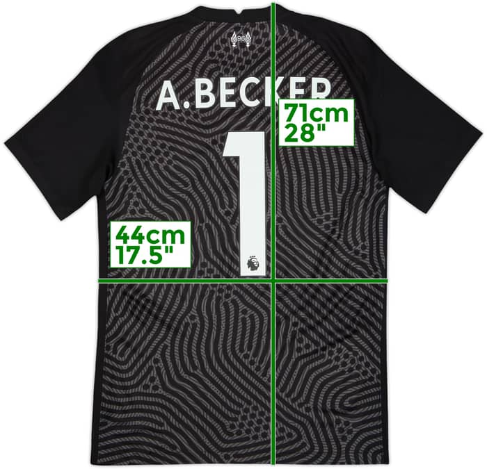 Camiseta de portero S/S del Liverpool 2020-21 A.Becker #1 - 8/10 - (S)
