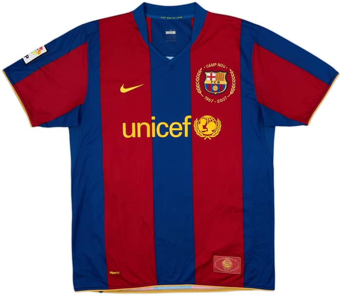 2007-08 Barcelona Home Shirt Henry #14 - 8/10 - (L)