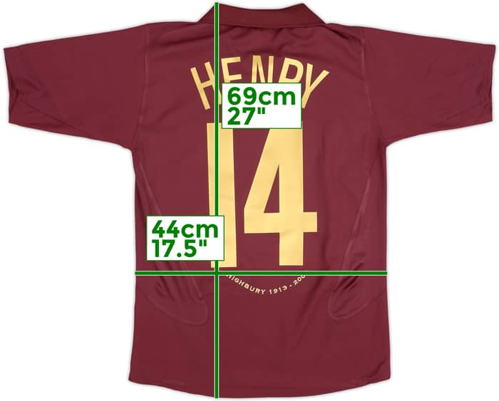 Camiseta de local del Arsenal 2005-06 Henry #14 - 7/10 - (XL.Niños)