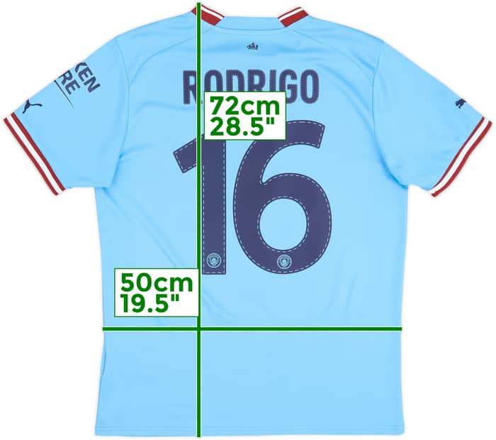 2022-23 Manchester City Home Shirt Rodrigo #16 - 10/10 - (M)
