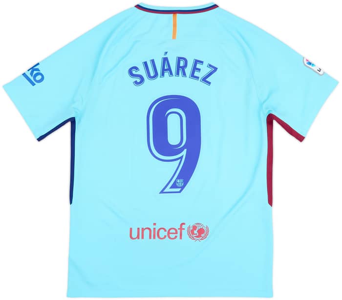 2017-18 Barcelona Visitante Camiseta Suarez #9 - 8/10 - (M)