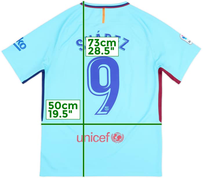 2017-18 Barcelona Visitante Camiseta Suarez #9 - 8/10 - (M)