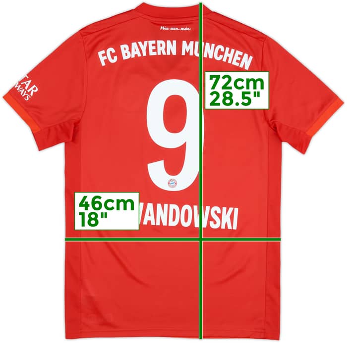 2019-20 Bayern Munich Home Shirt Lewandowski #9 - 9/10 - (S)