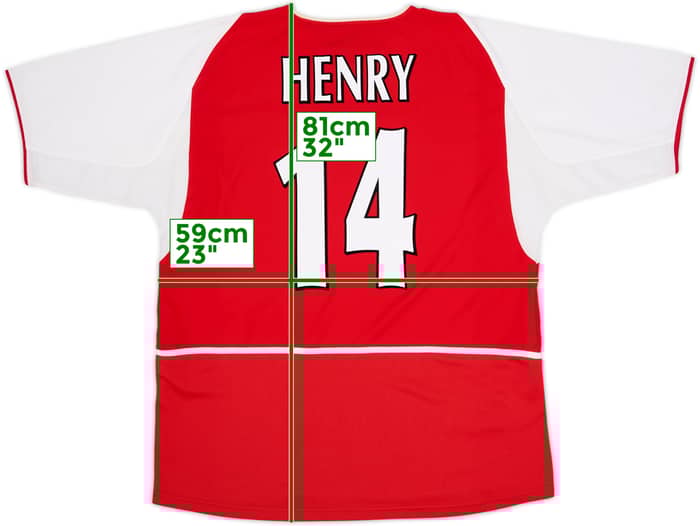 2002-04 Arsenal Home Shirt Henry #14 - 8/10 - (XL)