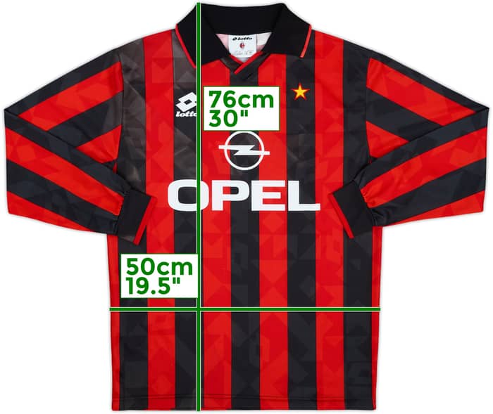 1994-95 AC Milan Home L/S Shirt - 9/10 - (L)