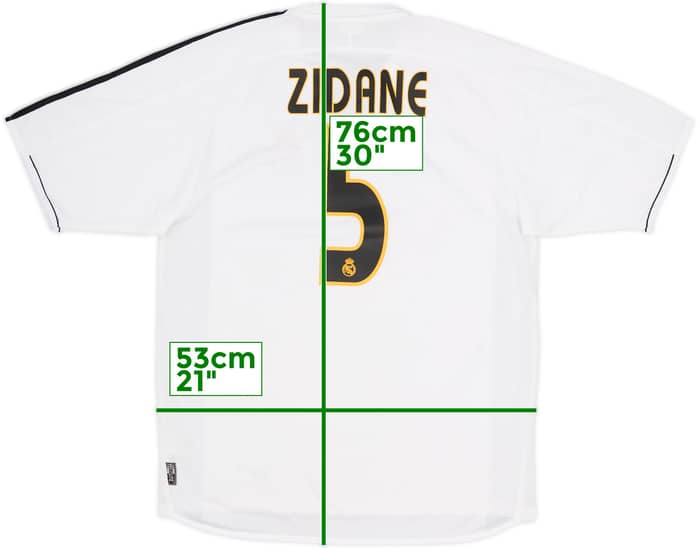 2003-04 Real Madrid Home Shirt Zidane #5 - 8/10 - (M)