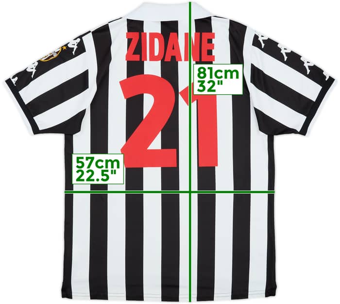 1998-99 Juventus CL Home Shirt Zidane #21 - 6/10 - (L)