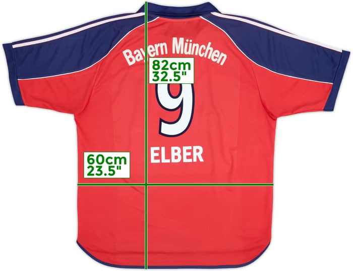 1999-01 Bayern Munich Home Shirt Elber #9 - 7/10 - (XL)