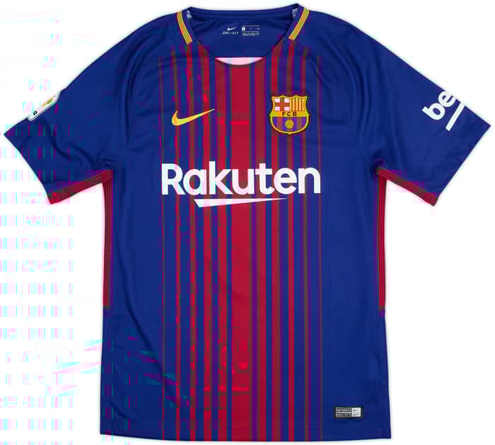 2017-18 Barcelona Home Shirt Suarez #9 - 9/10 - (S)