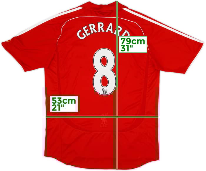 2006-08 Liverpool Camiseta Local Gerrard #8 - 8/10 - (L)