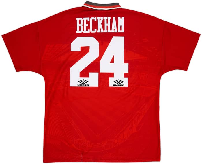 1994-96 Manchester United Home Shirt Beckham #24 - 7/10 - (XL)