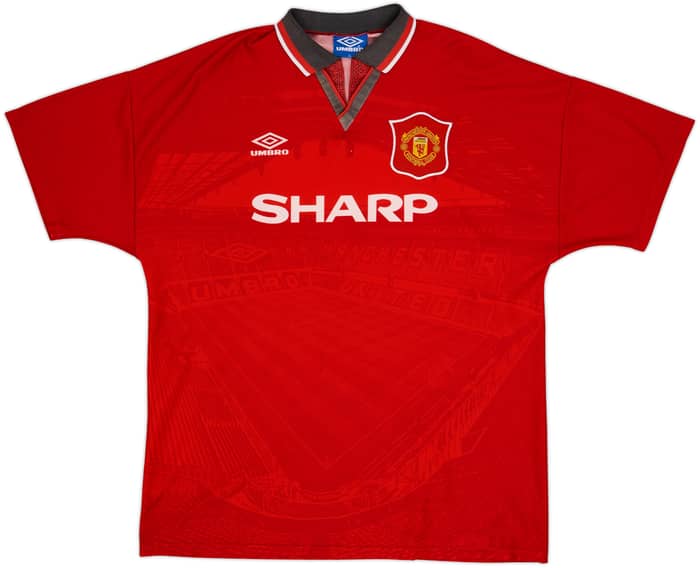 1994-96 Manchester United Home Shirt Beckham #24 - 7/10 - (XL)
