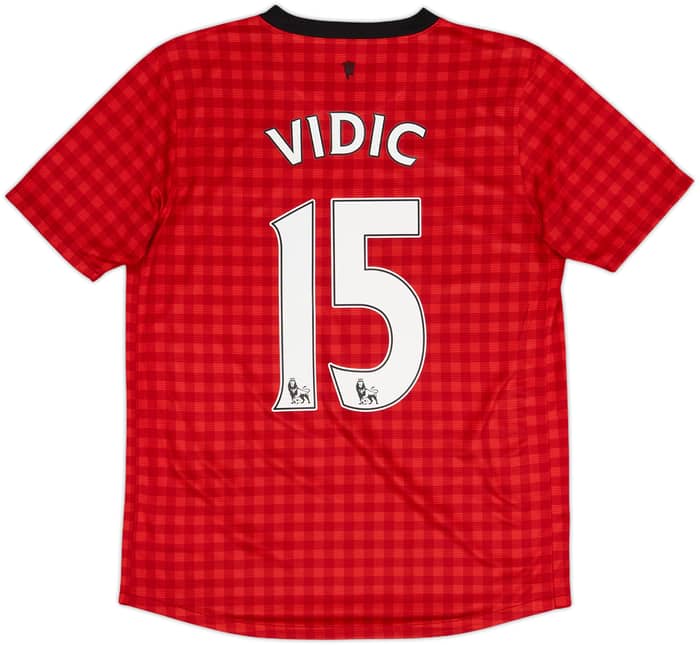 2012-13 Manchester United Home Shirt Vidic #15 - 6/10 - (XL.Boys)