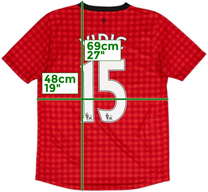 2012-13 Manchester United Home Shirt Vidic #15 - 6/10 - (XL.Boys)