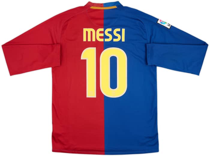 2008-09 Barcelona Home L/S Shirt Messi #10 - 8/10 - (L)