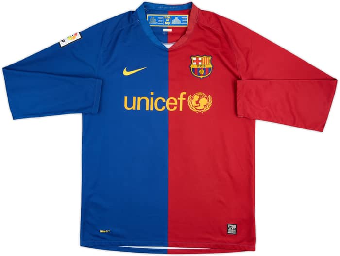 2008-09 Barcelona Home L/S Shirt Messi #10 - 8/10 - (L)