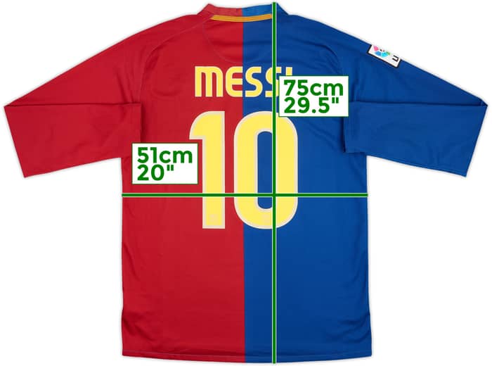 2008-09 Barcelona Home L/S Shirt Messi #10 - 8/10 - (L)