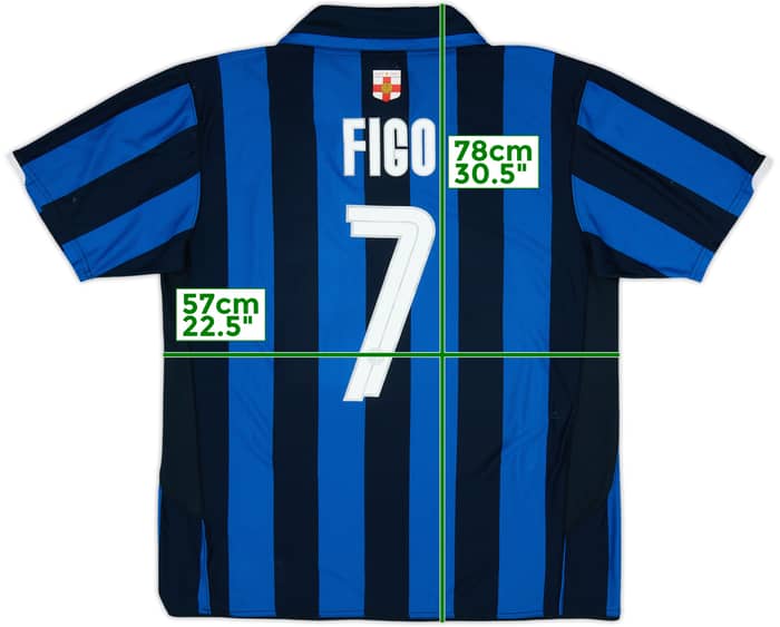 2007-08 Inter Milan Centenary Home Shirt Figo #7 - 6/10 - (XL)
