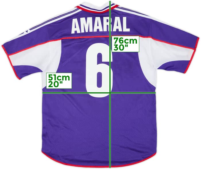 2001-02 Fiorentina Home Shirt Amaral #6 - 8/10 - (M)