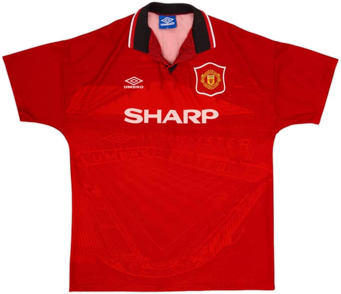 1994-96 Manchester United Home Shirt Beckham #24 - 8/10 - (XL)
