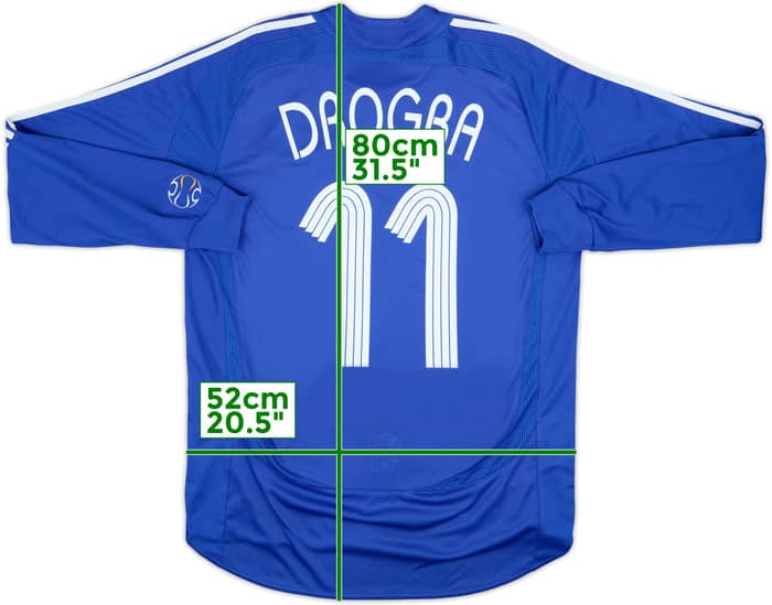 2006-08 Chelsea Home L/S Shirt Drogba #11 - 7/10 - (M)